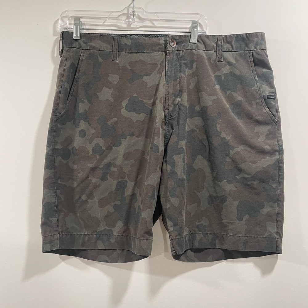 Vissla Mens Camo Hybrid Shorts Size 36 Green Brown Upcycled Stretch M2011HTD